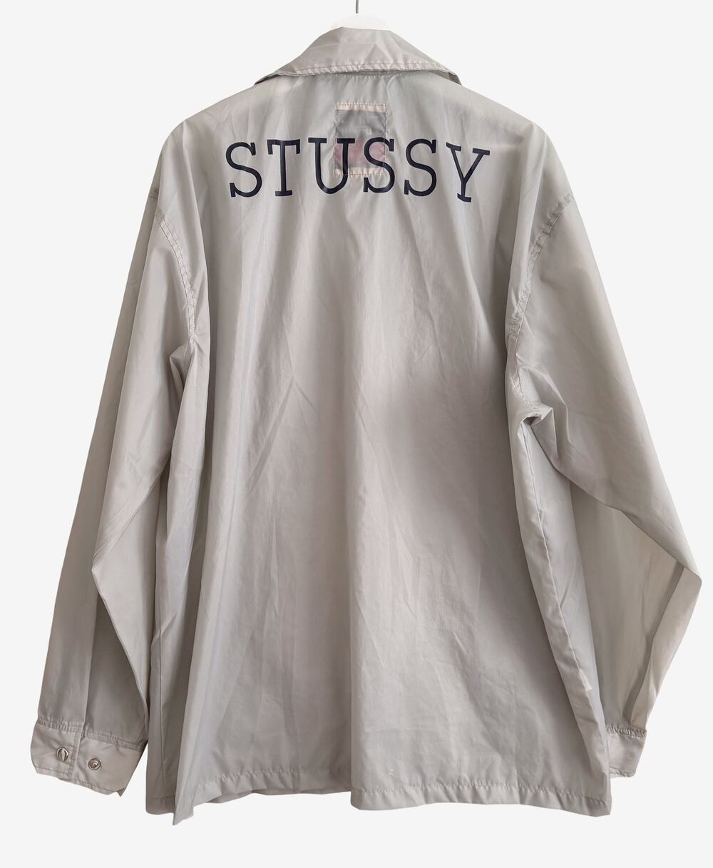 STUSSY Vintage 90s Outer Gear Windbreaker Coach Jacket Spellout Logo Utility L